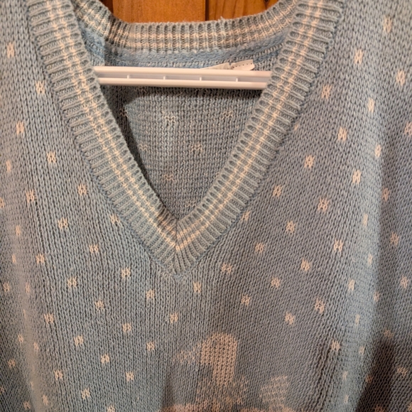 Blue Sleeveless Knit Sweater with Pattern 2/22 $ on selected item - Picture 3 of 4